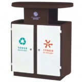 別墅創(chuàng)意雙筒鋼制分類垃圾箱