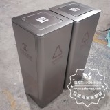 大學(xué)室內(nèi)不銹鋼分類垃圾桶定制案例